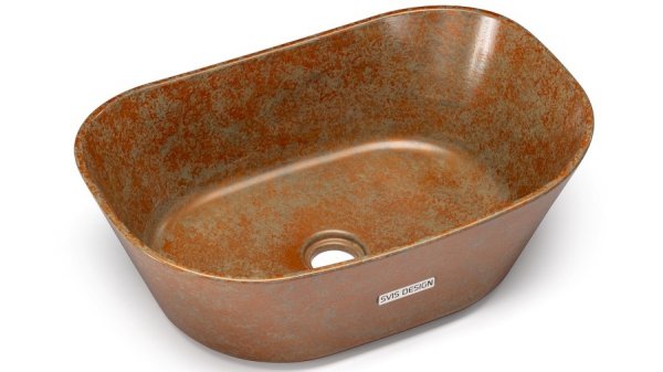 S.V.I.S. Design UMYWALKA 50 CM LIBRA BASIC - SMOKED METAL MIEDZIANY I ZIELONY, LAKIER PÓŁMATOWY