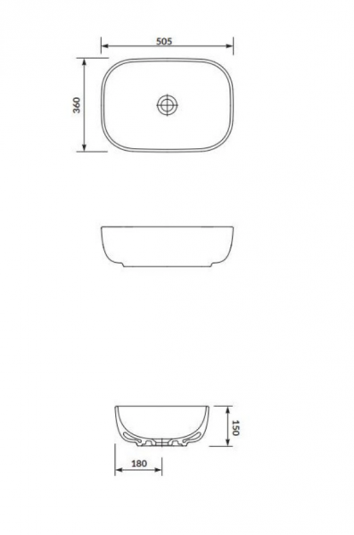 Cersanit MODUO Umywalka nablatowa 50 cm prostokątna K116-050