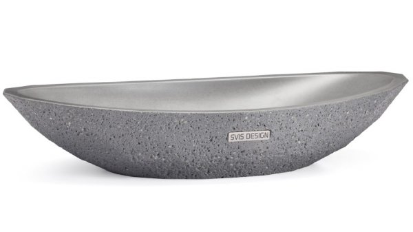 S.V.I.S. Design UMYWALKA 60 CM DIAMOND SANDBLASTED - ŚREDNIOSZARY, BEZ DEKORU, BEZ LAKIERU