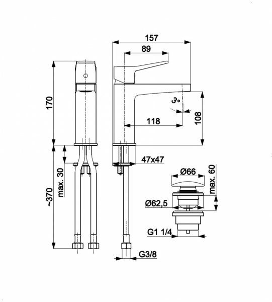 KFA MALAGA CHROM bateria umywalkowa regulator R35 452282500