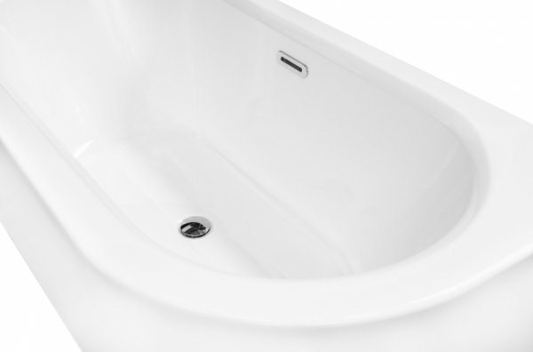 Besco Avita A-line wanna wolnostojąca 160 L + syfon klik-klak złoty z przelewem slim WAA160ALZS