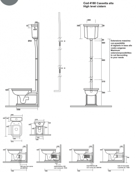 Kerasan Waldorf Zbiornik WC ceramiczny górnopłuk, biały 418001