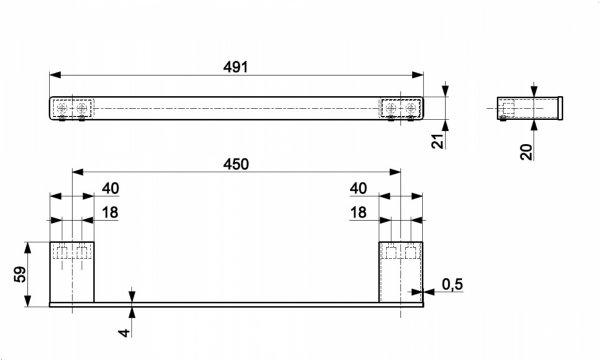 KFA wieszak ręcznikowy 45 cm BLACK 86403581