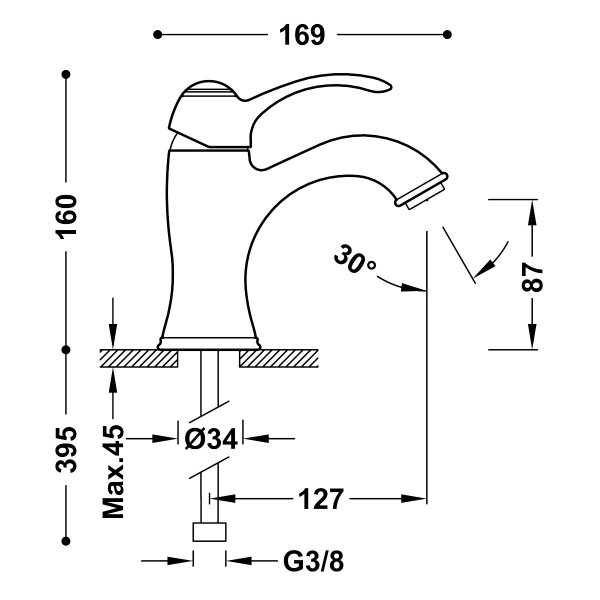 Tres Clasic bateria umywalkowa chrom 24210301 MAGAZYN 24H