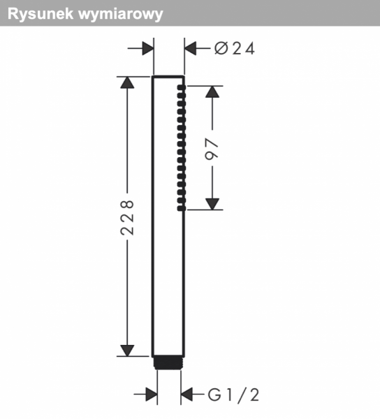 Hansgrohe Pulsify S Główka prysznicowa 100 1jet EcoSmart, Slim czarny mat 24125670