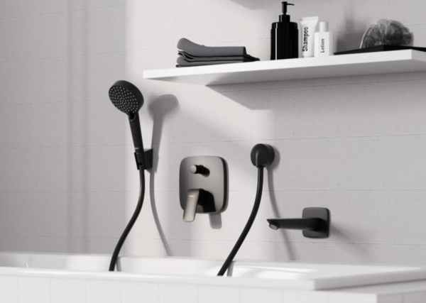 Hansgrohe Logis Jednouchwytowa bateria wannowa zgodna z normą EN 1717, podtynkowa do iBox universal czarny mat 71407670