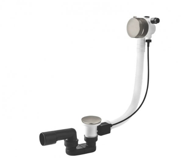 Vedo Minimalista II Przelew wannowy z korkiem automatycznym i funkcją napełniania wanny 70cm nikiel szczotkowany 346M/70/SN