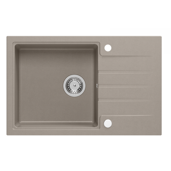 Quadron PETER 111 GraniteQ zlewozmywak granitowy soft taupe 1-komorowy z/o (78x50x20) z syfonem i zaślepką HCQP7850ST