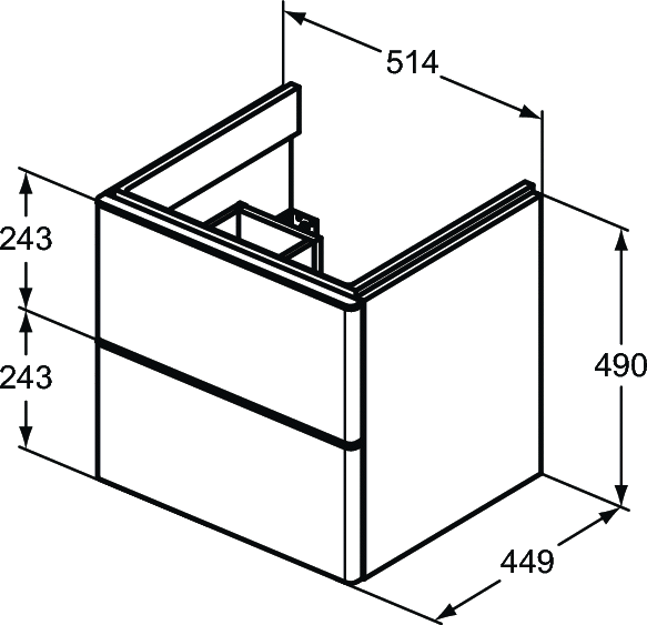Ideal Standard Adapto Szafka pod umywalkę 52 cm biały lakier T4294WG