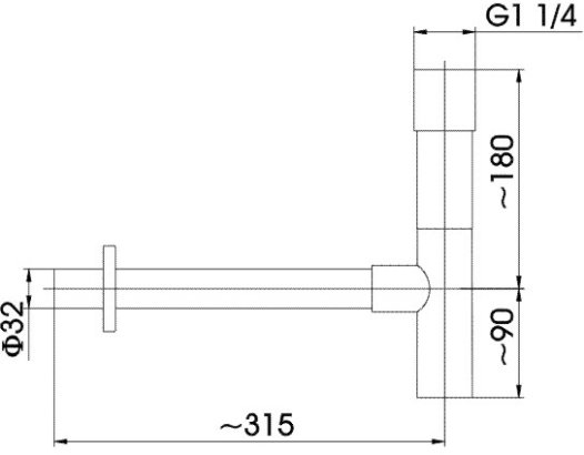 KFA SYFON umywalkowy, butelkowy PVD GUN METAL GREY 60000361