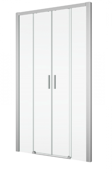 Ronal drzwi rozsuwane czteroczęściowe na wymiar 100-180x0-200 cm, szkło przezroczyste, profile biały TLS4SM10407