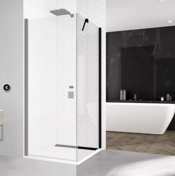 Ronal  Sanswiss Solino ścianka prysznicowa 100 cm boczna do drzwi czarny mat SOLT110000607