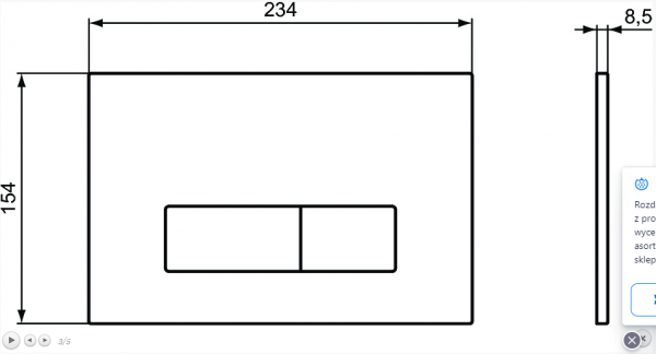  Ideal Standard oleas przycisk spłukujący p2 chrom R0119JG