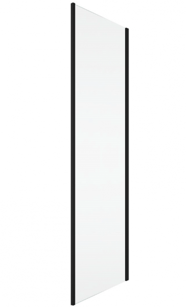 Ronal ścianka boczna na wymiar 90° 80,1-140x0-200 cm, szkło przezroczyste, profile BLACK LINE czarny mat D22F1SM20607