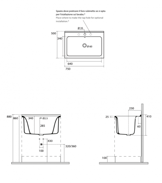 Kerasan 9164K3 AQUADOM szafka 75X50 biały mat