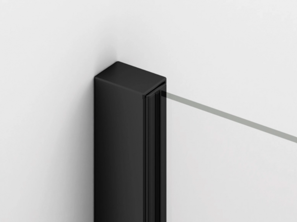 Ronal ścianka boczna 75x198,4 cm, szkło przezroczyste, profile BLACK LINE czarny mat SOLT107500607