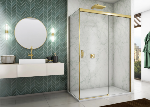 Ronal Sanswiss ścianka boczna 70x200 cm, szkło przezroczyste, profile GOLD LINE złoty CAST0701207