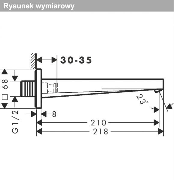 Hansgrohe Tecturis E Wylewka wannowa czarny mat 73410670