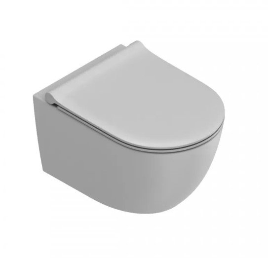 Catalano Sfera Silentech Miska WC wisząca bezrantowa 50 cm szary mat z deską wolnoopadającą i mocowaniem 0511500023+ 0551200023+9056060000