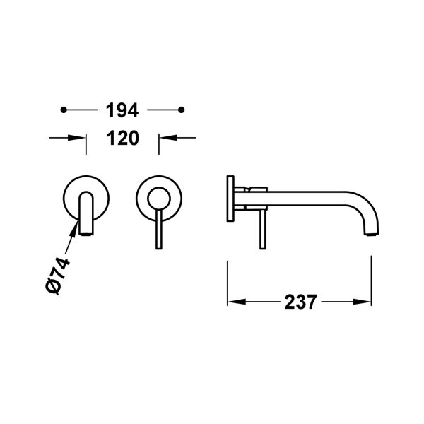 Tres STUDY ELEMENT NAŚCIENNY DO PODTYNKOWEGO KORPUSU BATERII UMYWALKOWEJ-26230022OM