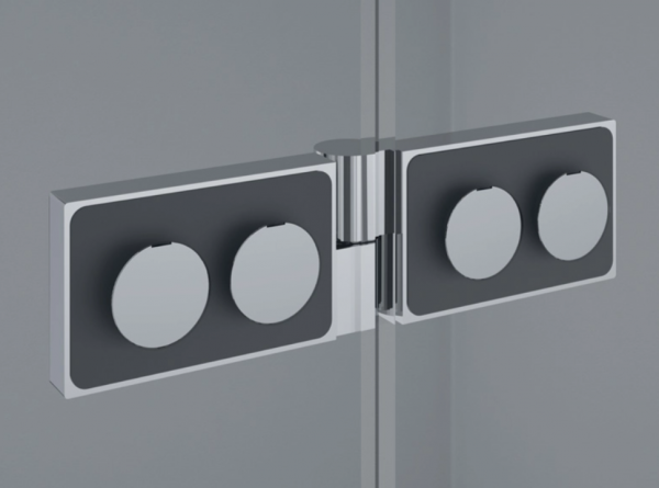 Ronal Sanswiss wejście narożne dwuczęściowe 100x200 cm, szkło przezroczyste, profile chrom PUE2PG1001007