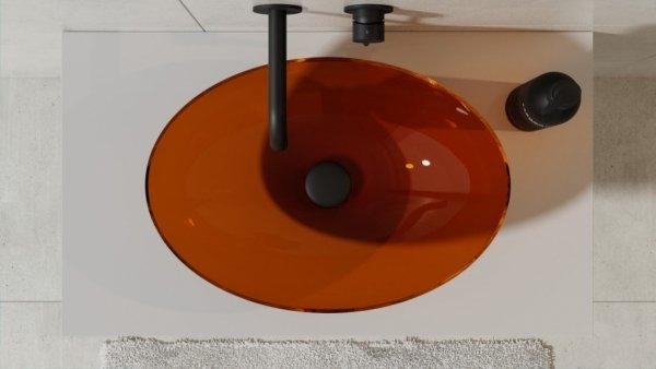 Besco Anya Earth Rust umywalka nablatowa + maskownica biała UMA50ERW