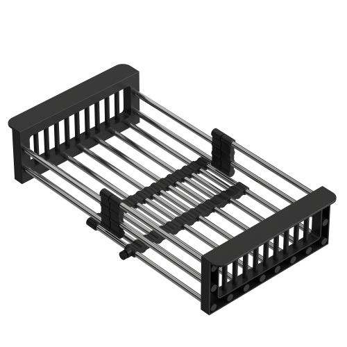 Quadron Koszyk regulowany Steinsteel stal szczotkowana/uchwyty czarne B3821BL