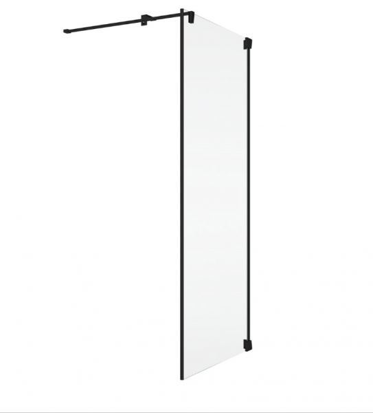 Ronal Sanswiss ścianka boczna 90x200 cm, szkło przezroczyste, profile BLACK LINE czarny mat CAT50900607
