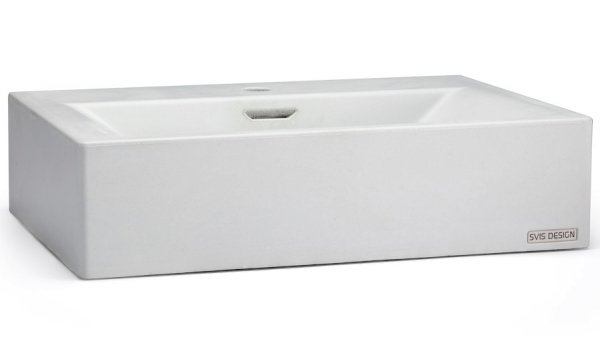 S.V.I.S. Design UMYWALKA 60 CM PYXIS BASIC Z PRZELEWEM, Z OTWOREM NA BATERIĘ - NATURALNY, BEZ DEKORU, LAKIER MATOWY