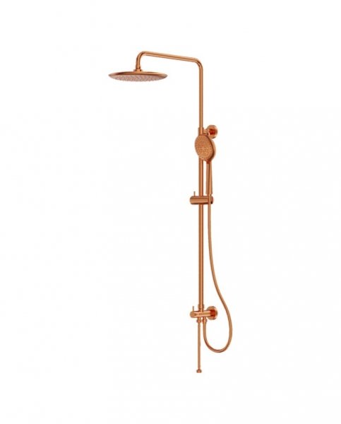 Lavita Zestaw prysznicowy z deszczownicą bez baterii Orion Brushed Copper 5900378343851