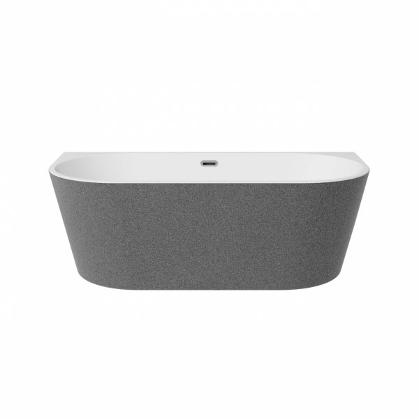 Besco Vica New Glam Srebrny wanna wolnostojąca 170 + klik-klak czarny z przelewem slim WA170VNSB