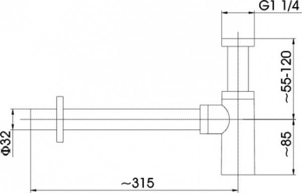 KFA syfon umywalkowy czarny 60000381
