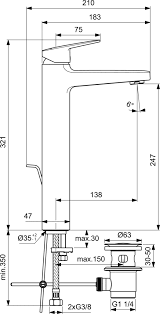 Ideal Standard Ceraplan Bateria umywalkowa wysoka z korkiem chrom BD238AA