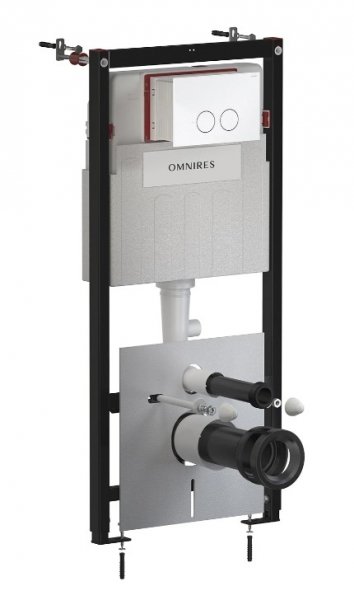 Omnires Flush Set STRONGFRAME stelaż podtynkowy do miski toaletowej + MINIMAL przycisk spłukujący biały połysk STFWC1MRBP