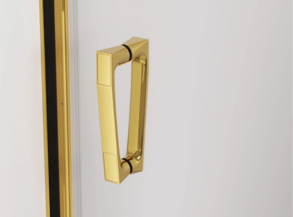 Ronal Sanswiss wejście narożne rozsuwane dwuczęściowe lewe 120,1-160x0-200 cm, szkło przezroczyste, profile GOLD LINE złoty CAE2GSM21207