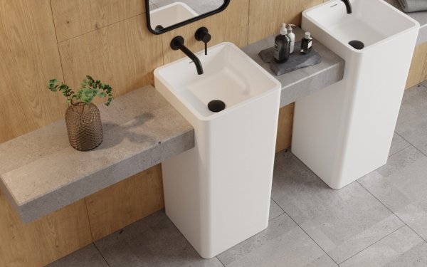 Besco Aygo umywalka wolnostojąca + syfon chrom UASAWO