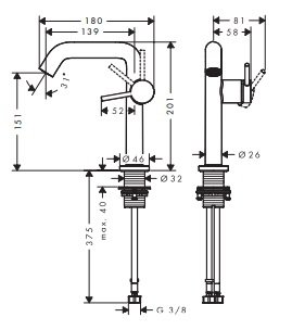 Hansgrohe Tecturis S Jednouchwytowe baterie umywalkowe Fine z CoolStart Biały Matowy 73323700