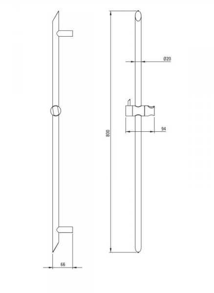 Deante Silia Drążek prysznicowy 80 cm titanium NQSD51D