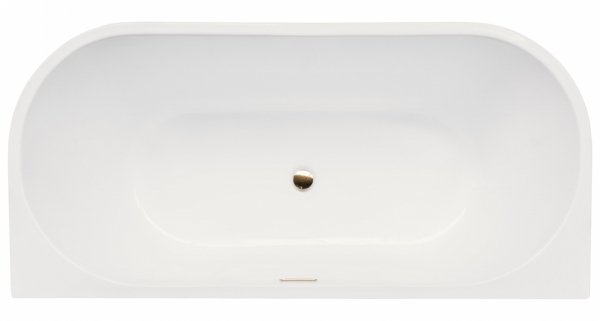 Besco Vica Slim+ wanna symetryczna 150 + syfon z przelewem złoty WAVS150Z+