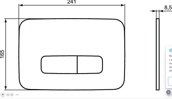 Ideal Standard oleas przycisk spłukujący p3 chrom mat R0124JG