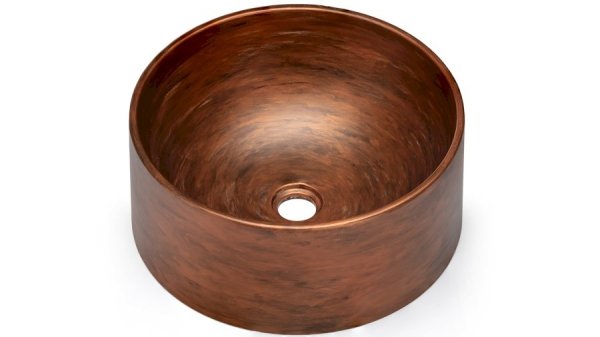 S.V.I.S. Design UMYWALKA 40 CM COLUMBA BASIC BEZ PRZELEWU - AGED METAL MIEDZIANY I CZARNY, LAKIER MATOWY