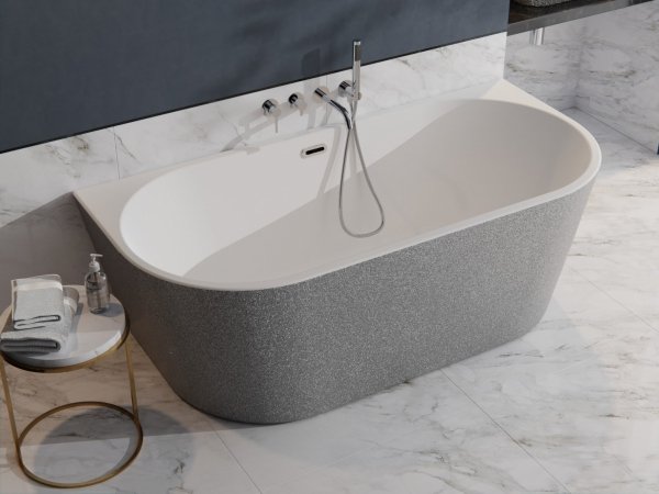 Besco Vica New Glam Złoty wanna wolnostojąca 170 + klik-klak chrom z przelewem slim WA170VNZL