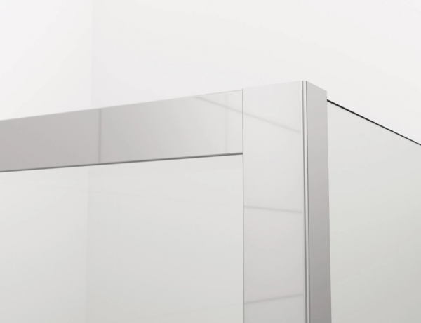 Ronal drzwi wahadłowe dwuczęściowe 80x200 cm, szkło przezroczyste, profile Srebrny połysk D22T20805007