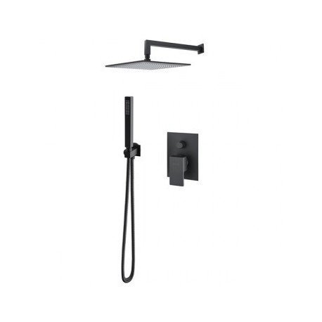  Giulini Giovanni Pablolux Zestaw Natryskowy Podtynkowy Z Deszczownicą 300mm Czarny mat 98ZES30/CZAR  