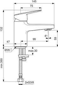 Ideal Standard Ceraplan Bateria umywalkowa bez korka chrom BD200AA