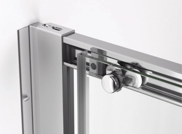 Ronal wejście narożne prawe z drzwiami rozsuwanymi, kabina asymetryczna 80x200 cm, szkło przezroczyste, profile biały TLSD0800407