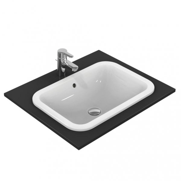 Ideal Standard Connect Umywalka wpuszczana 58x41 cm z bez otworu na baterię, z przelewem, z powłoką Ideal Plus, biała E5059MA