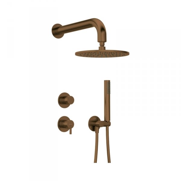 Deante Silia Zestaw prysznicowy podtynkowy z deszczownicą brąz szczotkowany NQSC9YK 