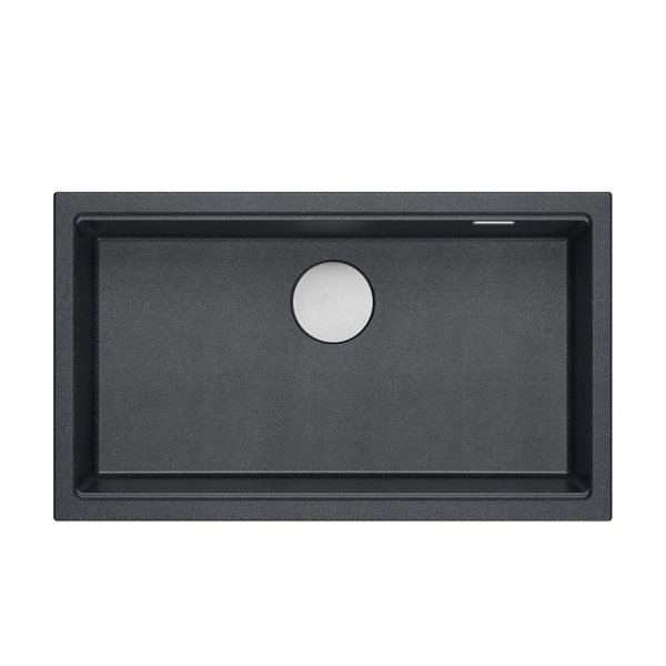 Quadron LOGAN 110 GraniteQ zlewozmywak black diamond 76x44x23,5 cm 1-komorowy wpuszczany z syfonem manualnym stal szlachetna HQD7644U8BSI