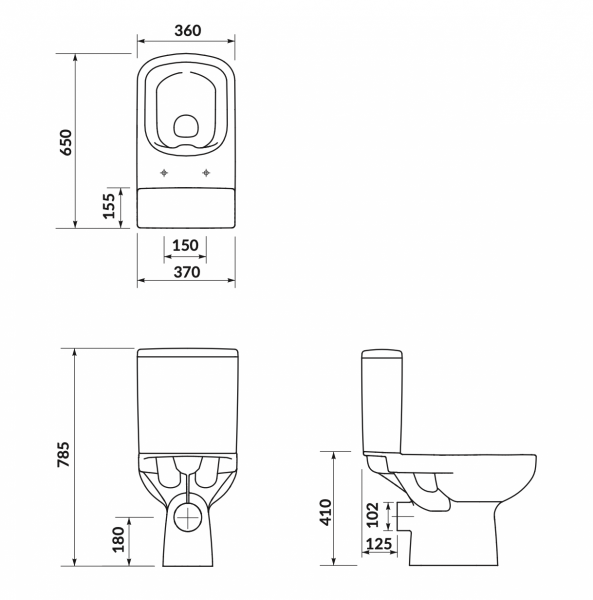 Cersanit Colour Zestaw Toaleta WC kompaktowa CleanOn z deską sedesową wolnoopadającą, biały K103-027